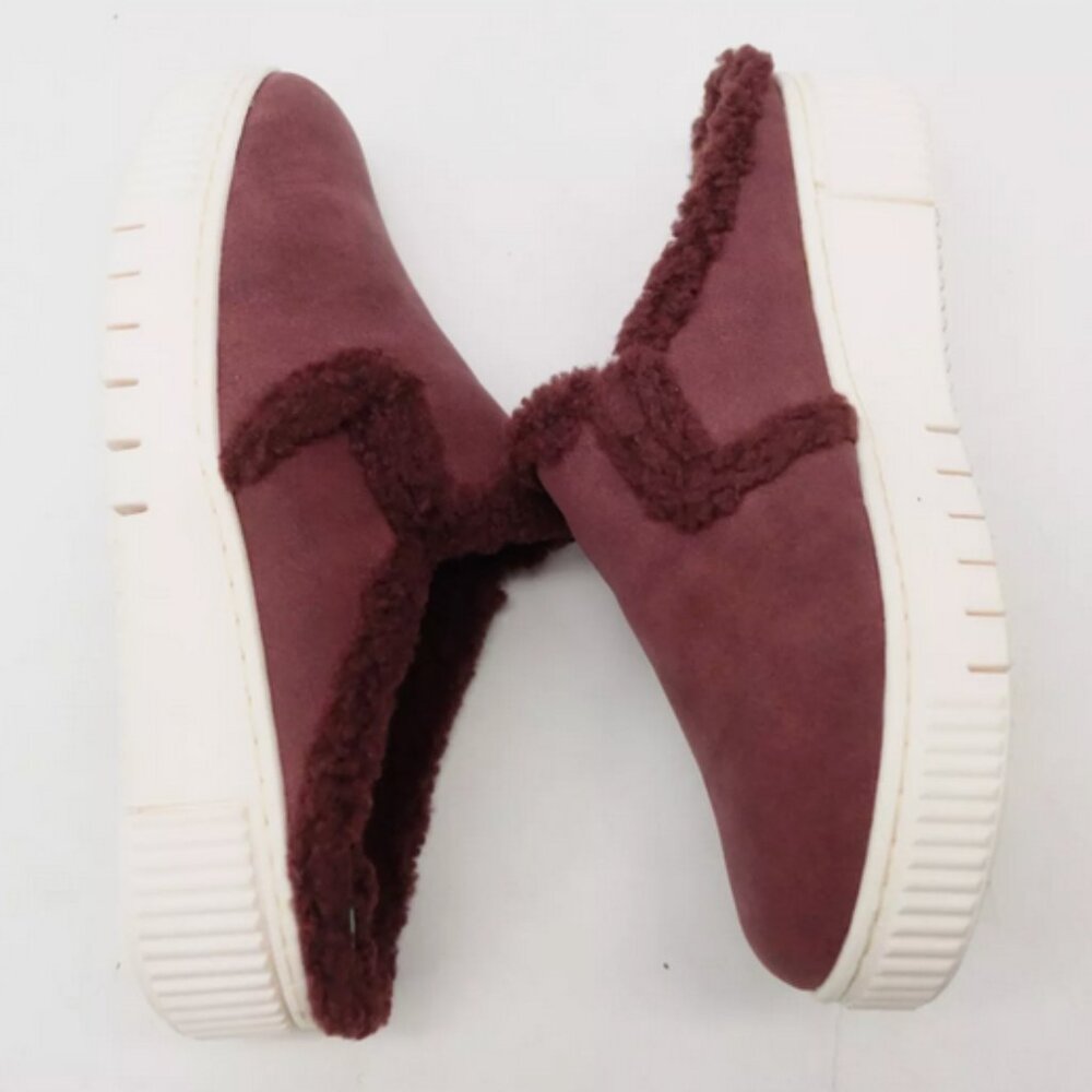 SOUL Naturalizer Truly-Cozy Faux Fur Lined Slip On Platform Mules Wine Red